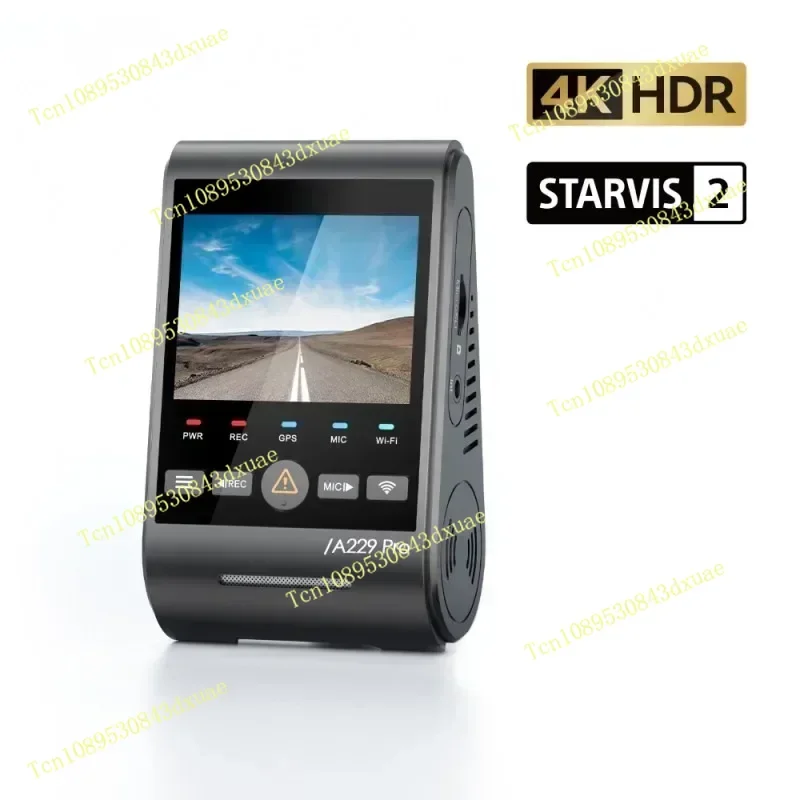 Camra de voiture A229 PRO 4K HDR, avec capteur SONY STARVIS 2, prise en charge de la camra de tableau de bord arrire et intrieure, mode stationnement 24H, Wi-Fi 5GHz