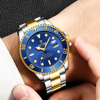 TEVISE Men Green Watch Mechanical Movement Wristwatch Calendar Waterproof Luminous Stainless Steel Strap Hardlex Switzerland