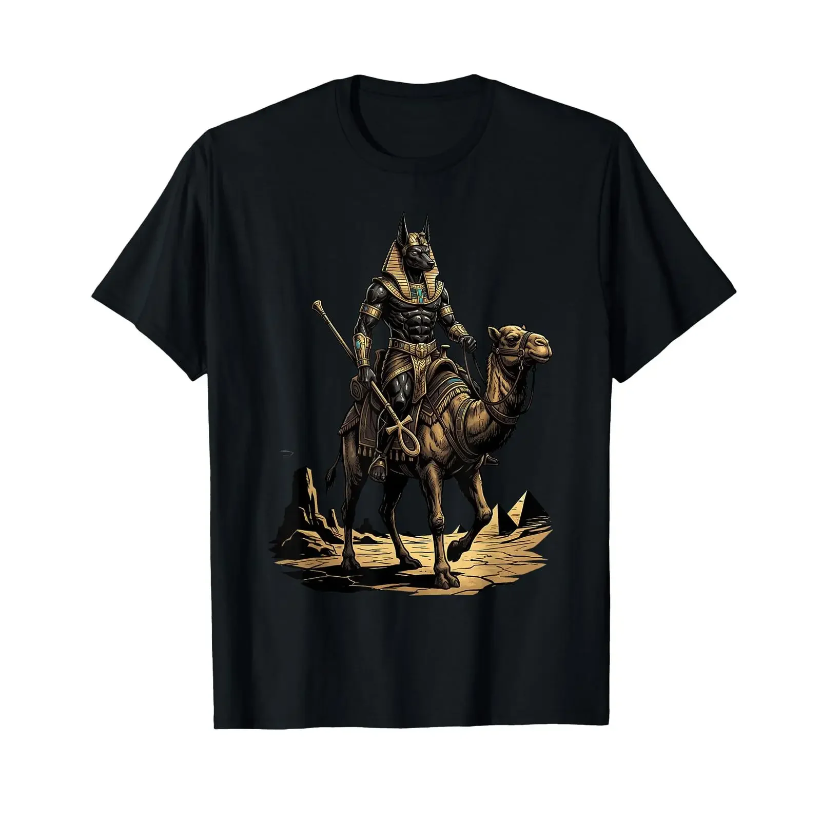 Anubis God Egyptian Diety Mythology Ancient Egypt T Shirt vintage Washed Breathable Slightly Casual Stylish homme Stretched