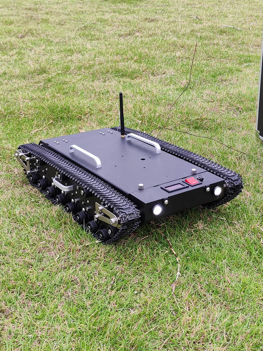 WT-500S 30kg Big Load New RC Tank Metal Tracked Chassis Stainless Steel Robot Car for Robot Tank with UAV Remote Control System