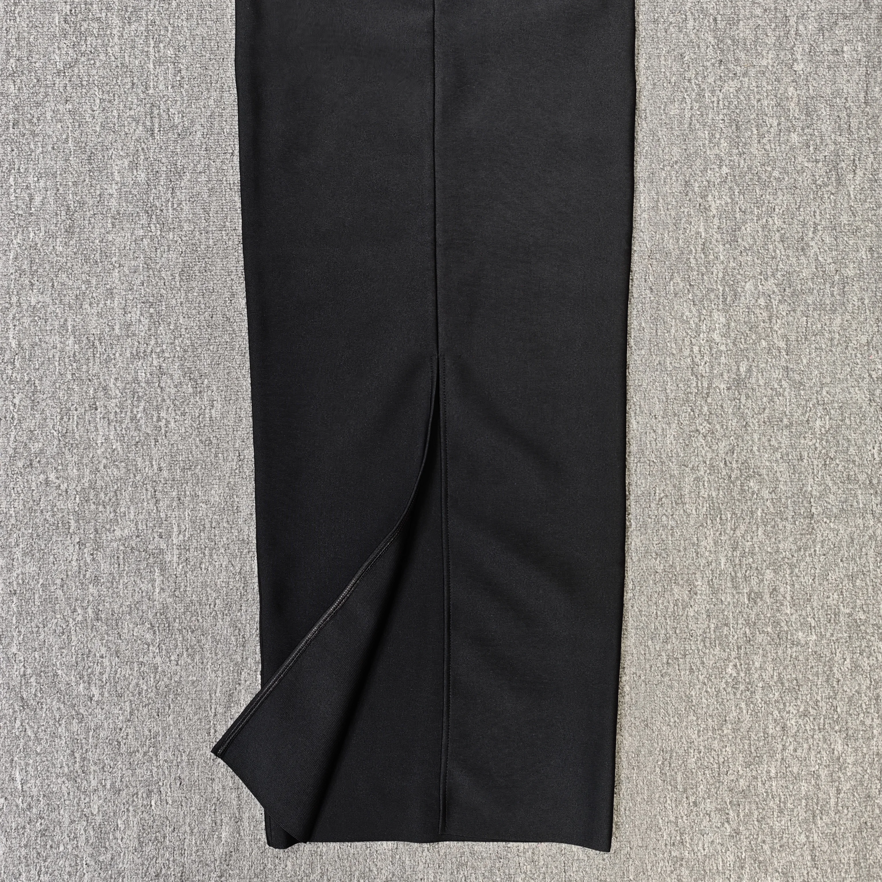 Vestido de noche Bandage de fiesta de cóctel de celebridades sexy a la moda con cuentas elegantes negras de alta calidad para mujer