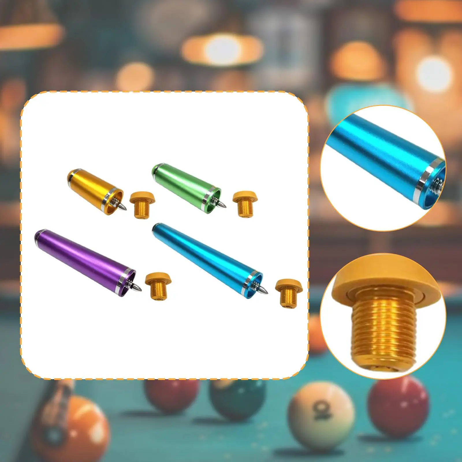 Billiard Cue Extension Cue End Lengthener Equipment Lightweight Billiards Sticks Extension for Club Travel Training Game Room
