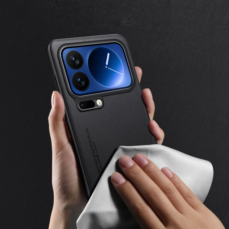 حافظة صلبة مقاومة للصدمات من جلد البولي يوريثان الفاخر لهاتف Xiaomi 17 Pro Max