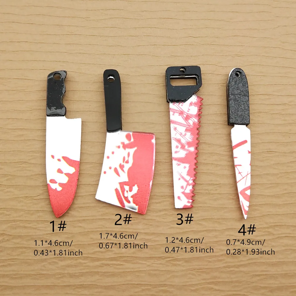10pcs Acrylic Knife Charm Jewelry Accessories Necklace Bracelet Earring Pendant Keychain Charms Diy Making Craft Supplies