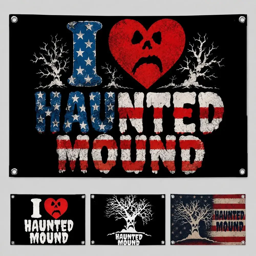 Singer Senatary Haunted Mound Flags Home Yard & Garden Decor Banner - Indoor Outdoor Wall Hanging Flag