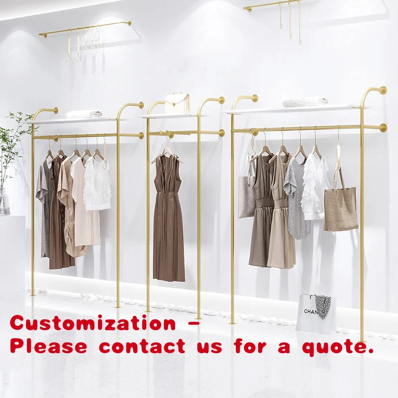 custom.High End Metal Hanger Wall Mounted Retail Store Clothing Rack Floor Mounted Clothes Display Rack