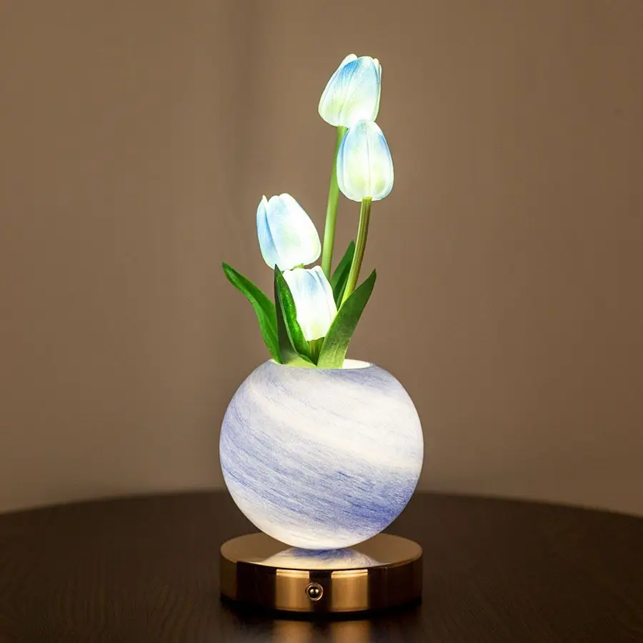 Tulip Nightlight Couple Gift Dream Planet Desk Lamp Ornament Bedroom Bedhead Atmosphere Light