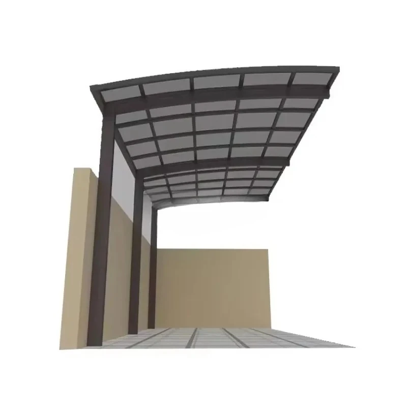 Customized Modern Outdoor Aluminum Arched Roof Carport With  Pressure  Treated Wood For Car Park Garage Heavy Duty UV Protection