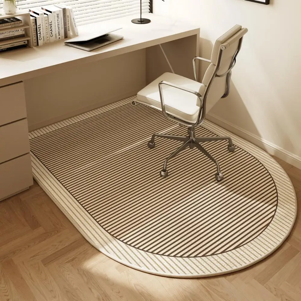 VIKAMA Cream Style Modern Arc-shaped Carpet - Durable and Washable for Home Decoration, Study Floor Mat, Office Floor Mat