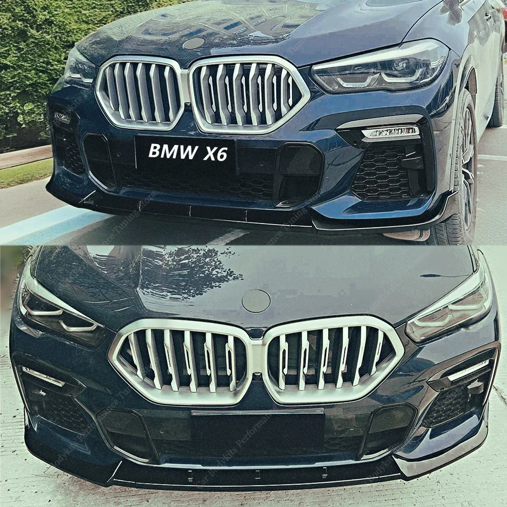 For Bmw G06 X6 Front Bumper Splitter Lip Spoiler Diffuser 30d 40i 40d 45e M50i M50d M Sport 2019-2023 Pre-Lci Bodykits Tuning