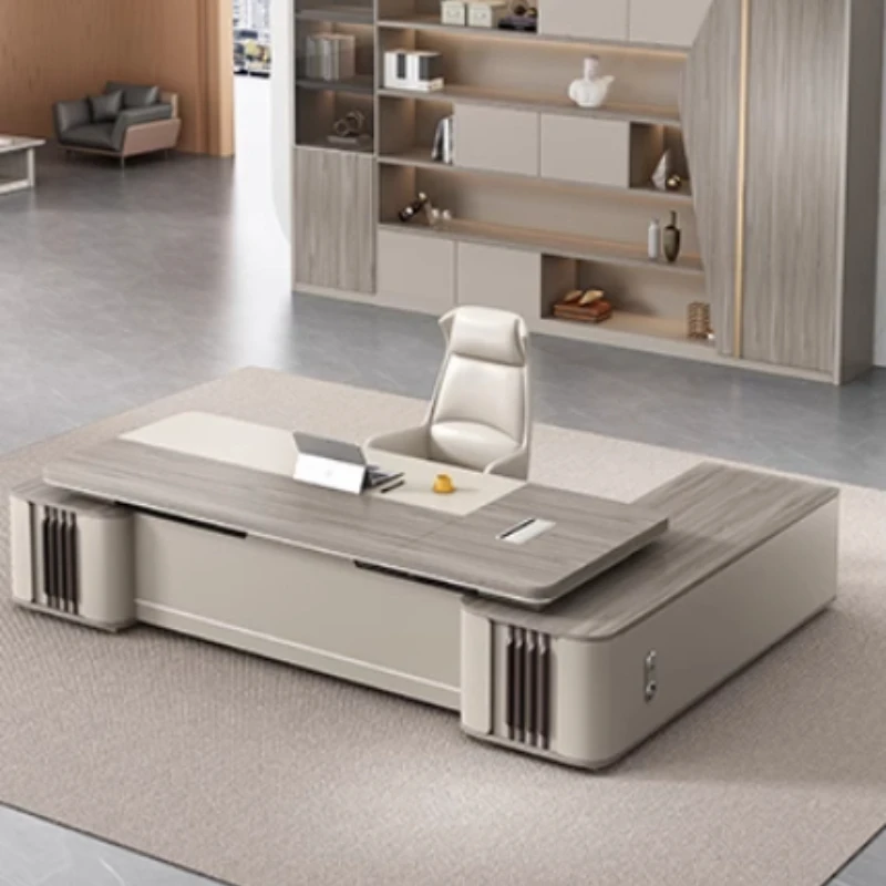 كبير فاخر منظم مكتب درج تخزين كرسي الاستقبال التنفيذي طاولة الدراسة مكتب L على شكل Escritorio أثاث المكاتب #3