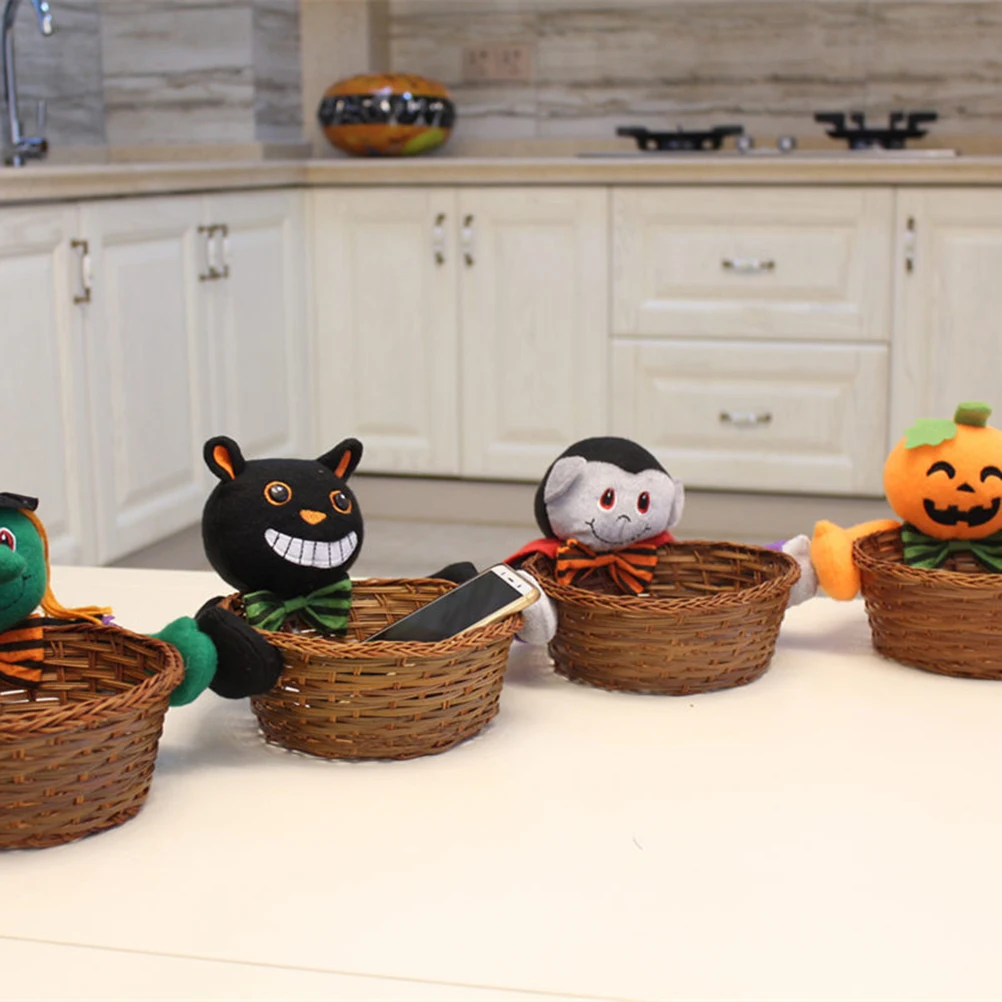 

Wizard Fruit Basket 21x16cm Halloween Candy Storage Food Cookie Case Bamboo Orange Home Snack Tray Gift Box