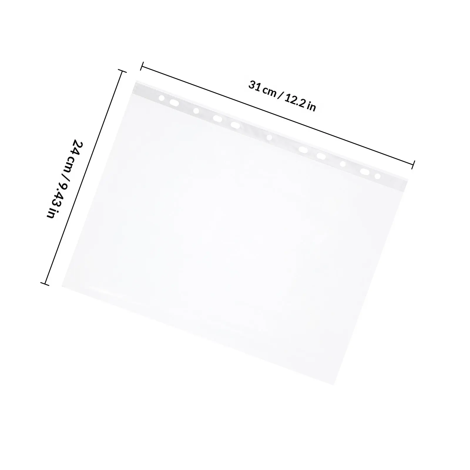 100Pcs Transparent Document Folders High-Grade PP Wear-Resistant File Protectors for Office School Study Binder Pockets