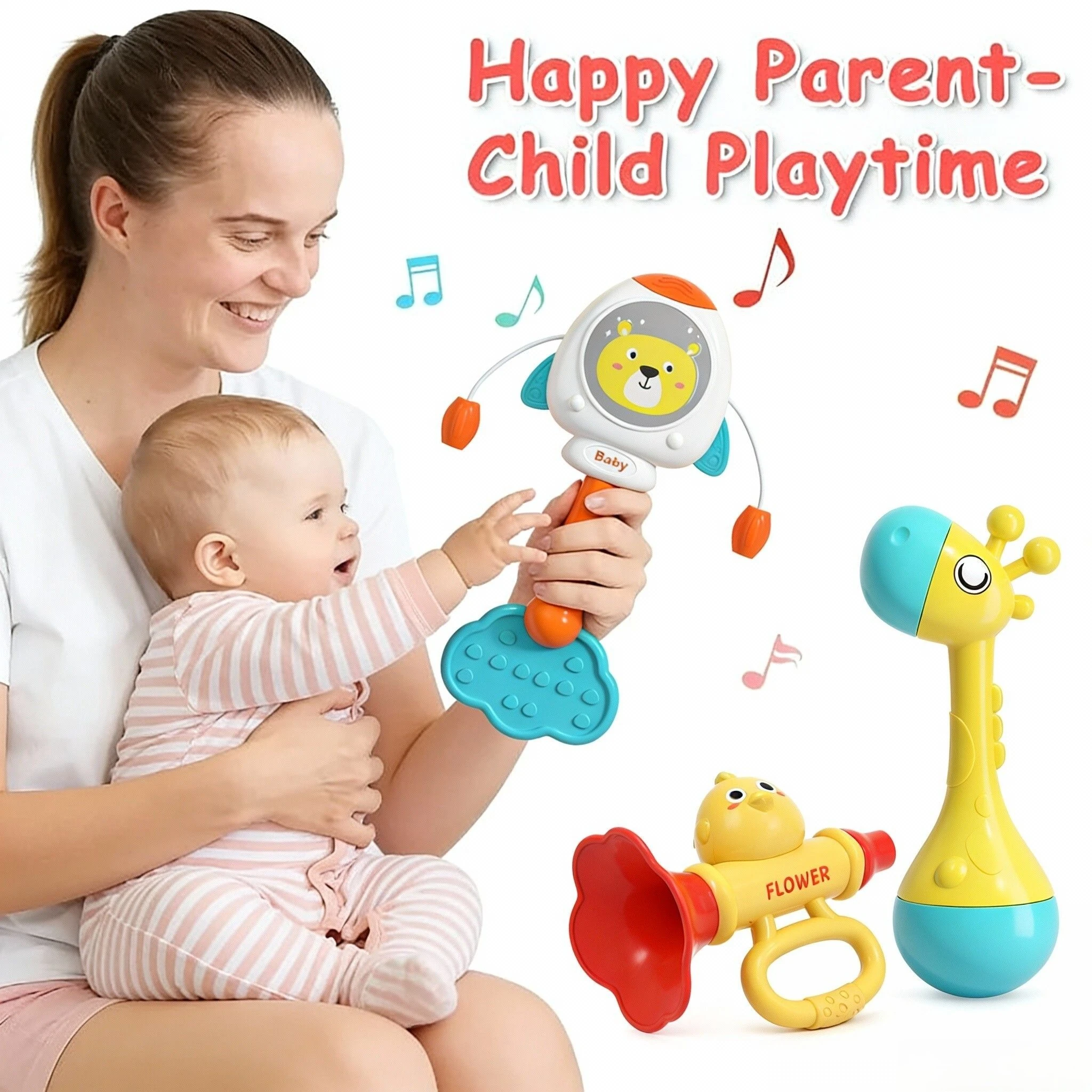 Bambino Martello di sabbia Giocattoli Batterista Scuotendo Sonagli Giraffa Bambino Sonaglio Scuotere Infantile Bambini Montessori Giocattoli educativi interattivi