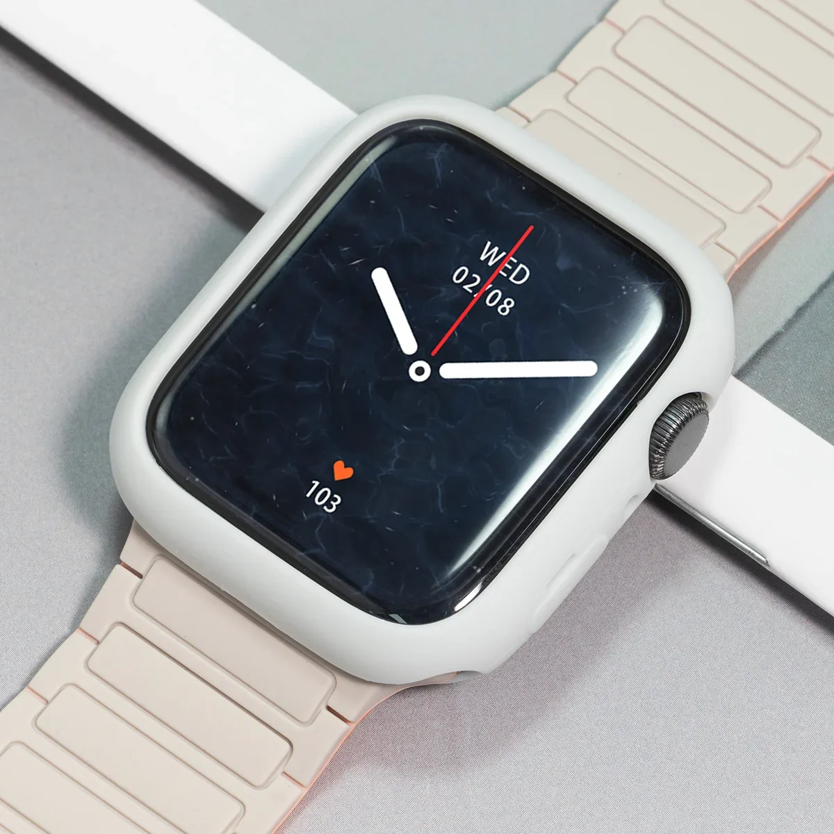 ห่วงแม่เหล็ก + กรณีTPUสําหรับApple Watch Band Ultra2 10 46 มม.49 44 45 มม.สร้อยข้อมือซิลิโคนสําหรับIWatch Series9 8 7 6 SE