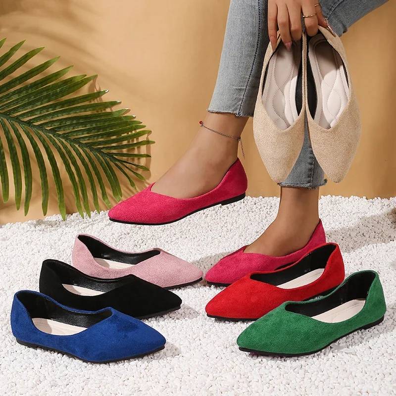 2025 Casual Breathable Pointed-toe Shoes for Women in Summer  Autumn Fashion Bag Head Comfortable Flat Kids Shoes
