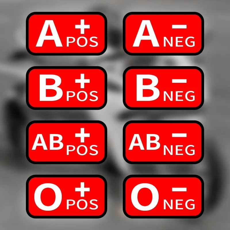 ABO Blood Type Red Vinyl Sticker Waterproof Sun-Resistant Decal for Motorcycle Side Panel Gas Tank DIY Vehicle Decor