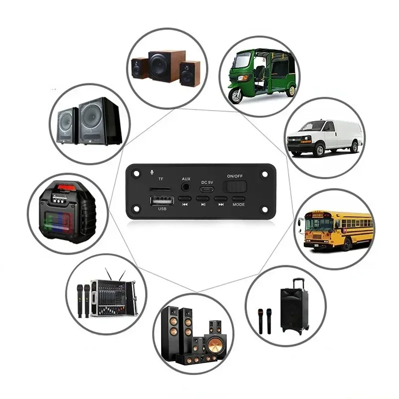 5V Bluetooth MP3/WMA/WAV płyta dekodera moduł Audio 2*3W wzmacniacz bezprzewodowy USB SD TF Radio AUX FM MP3 odtwarzacz samochodowy 1 szt