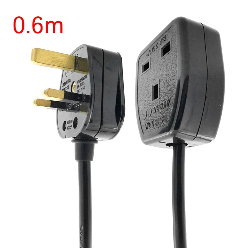 UK 3 Prong Extension Power Cord,IEC UK Male Plug To Female Outlet Socket Hongkong Power Cable Extented(UK Plug)