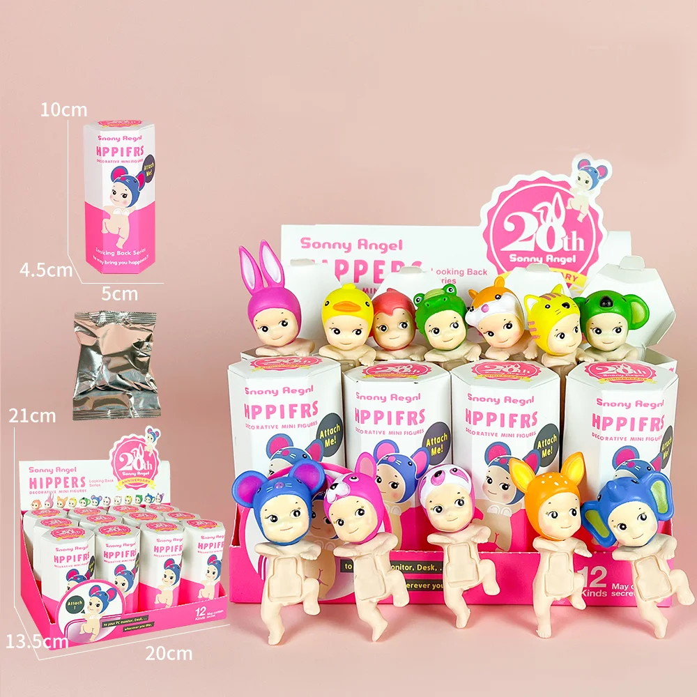 Sonny Angel Blind Box 20e verjaardag hippers kijken naar terug fruit en groente anime figuren ornamenten poppen fans kinderen cadeau