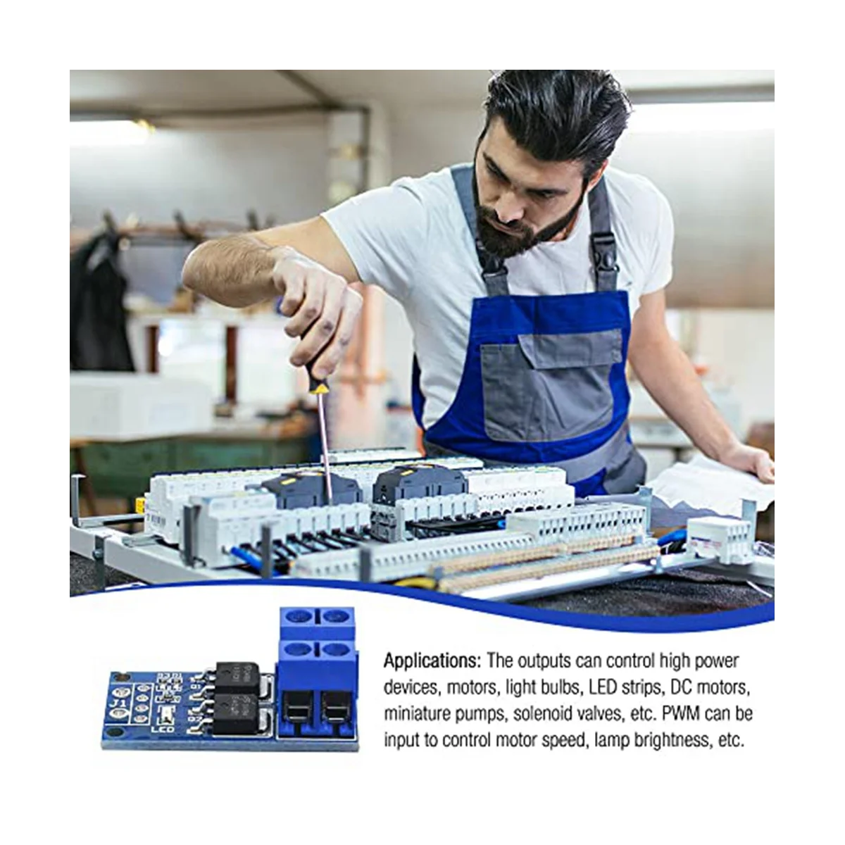 Módulo de movimentação do interruptor do MOSFET do controlador da velocidade do motor, poder superior duplo, 0-20KHz, PWM, C. C. 5V-36V, 15A, 30A máximo, 400W, 30 PCes