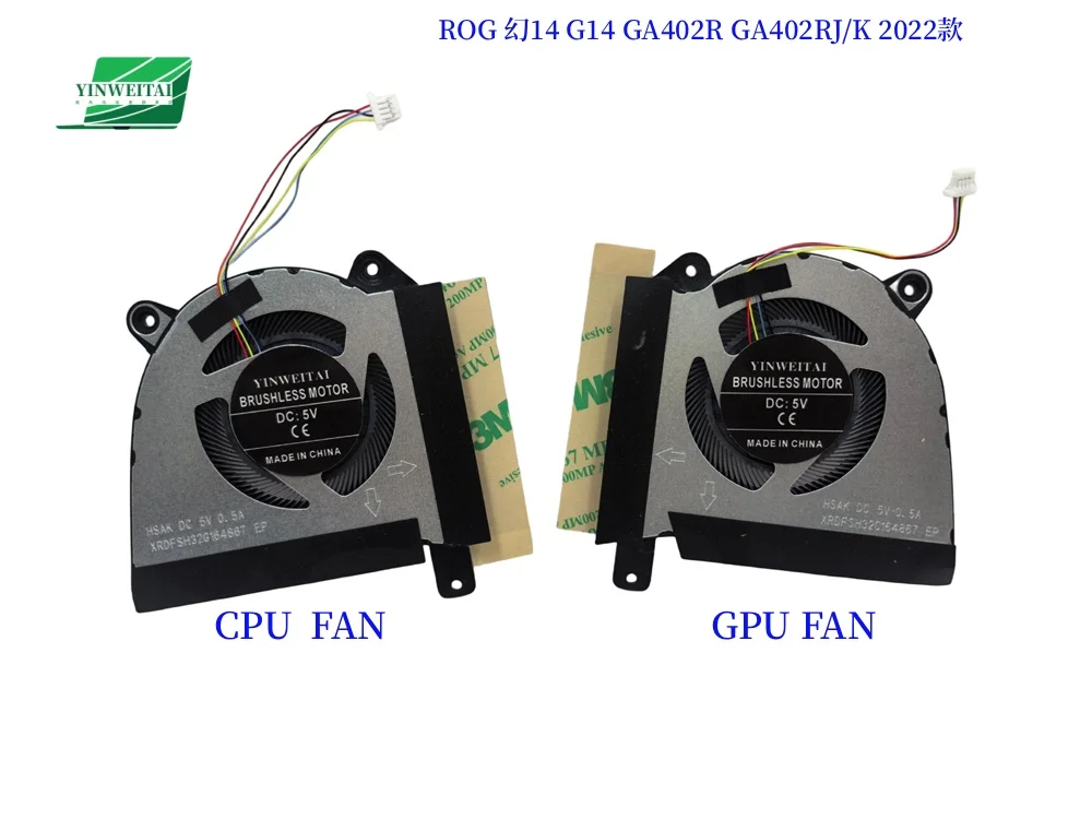 

New Original Laptop CPU GPU Cooling Fan For ASUS ROG Zephyrus G14 2022 GA402R GA402RJ GA402RK 13NR09U0AP0901 13NR09U0AP1001