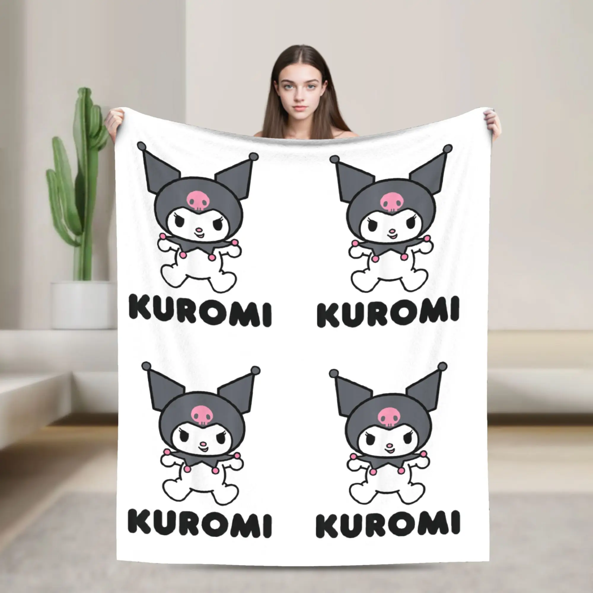 

Одеяло с персонажем Куроми, шерстяное забавное теплое одеяло для покрытия стула, дивана, лето