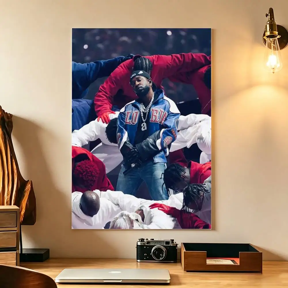 R-Rapper K-Kendrick Lamar Poster Waterproof Wall Art Sticker For Bar Living Room Vintage Decor High Quality Print Gift