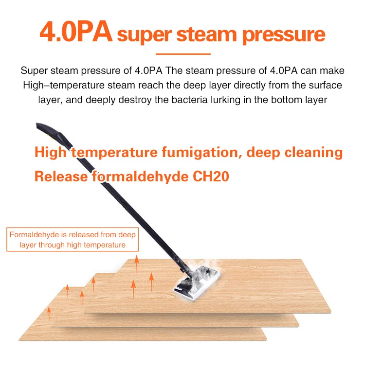 20252.1L Pulitore a vapore ad alta pressione 2200w 4Bar Macchina per la pulizia delle piastrelle Macchina per la pulizia a vapore portatile