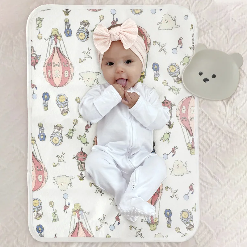 Newborn Baby Pee Pad Non-slip Cotton Diaper Pad Fast Absorbent Stroller Bed Sheet Reusable Changing Baby Sleeping Pad Crawl Mat