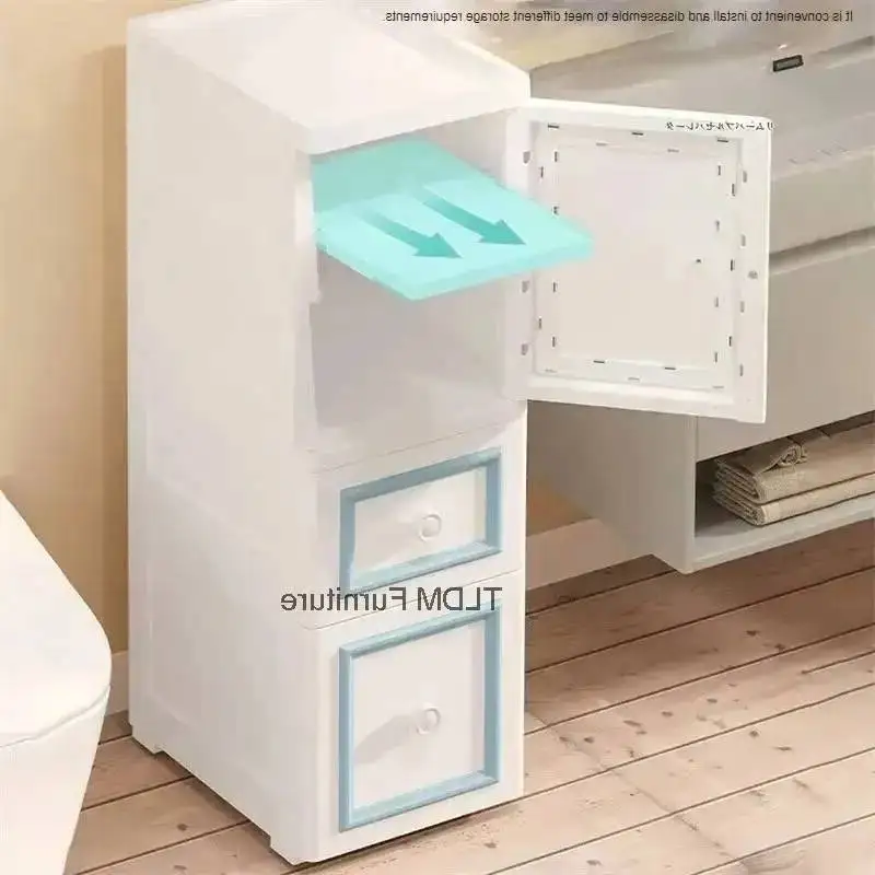 On Bedroom Storages Bathroom Cabinets Storages Gap Wc Drawer Storage Rack Furniture CabinetSimple Plastic Casters For Kitchen K