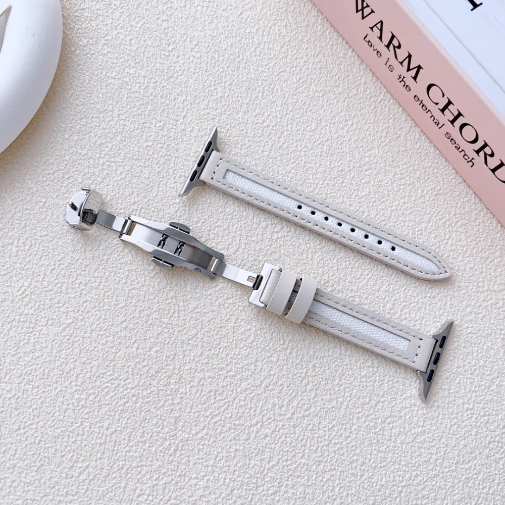 Leather Strap for Apple Watch 44mm 40mm 45mm 41mm 42mm 38mm Belt Bracelet Correa for iWatch Series 7 6 5 4 3 2 SE 8 Ultra 49mm