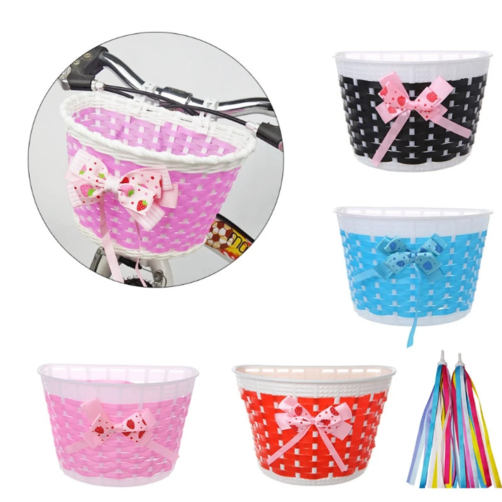 Outdoor Bowknot Bag Rear Cycling Children Bicycle Storage Scooter Handlebar Basket Hanging Retro