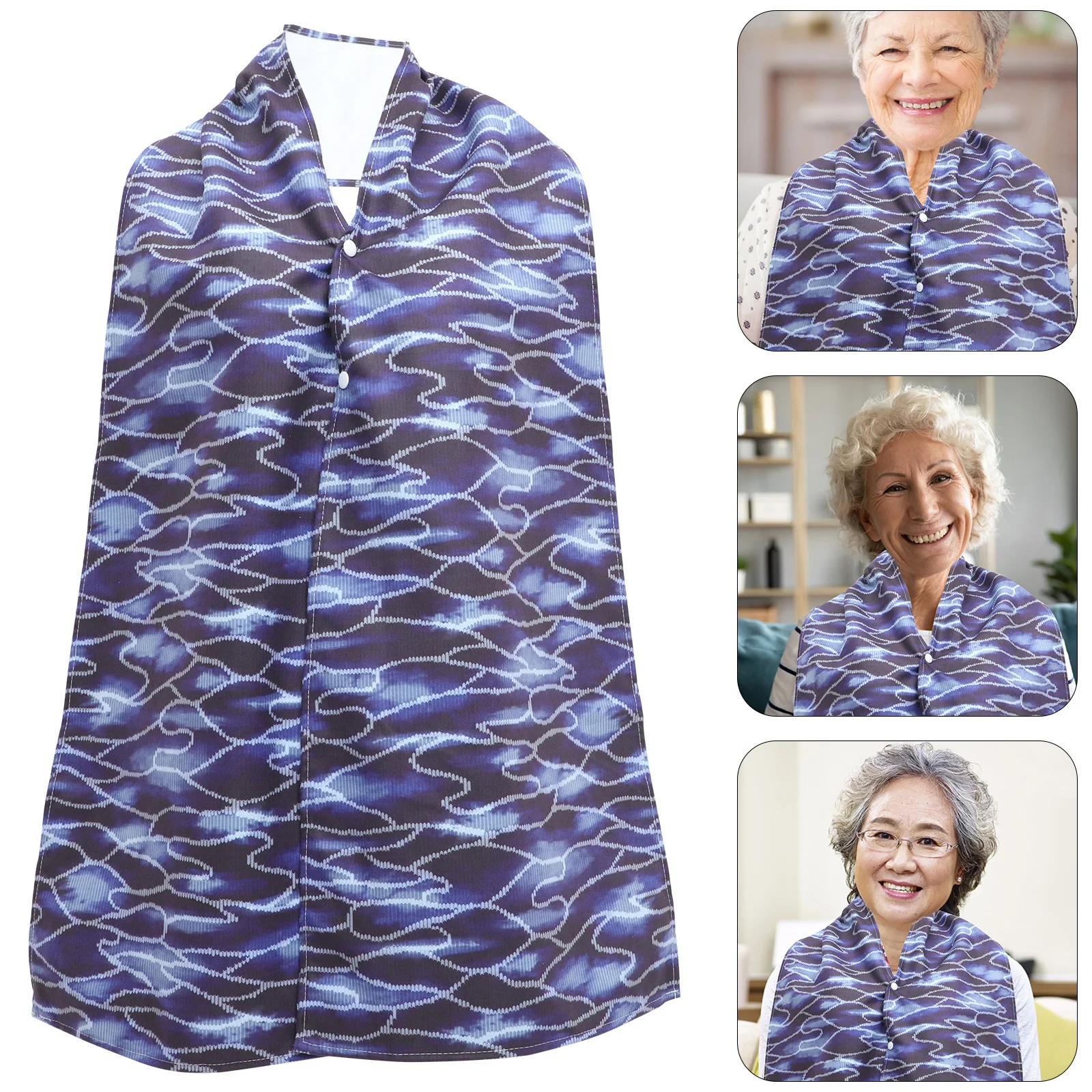 

Adult Bib Scarf Washable Polyester Soft Comfortable Adult Dining Scarf for Elderly Women Men Clothing Protector Dining Table Use