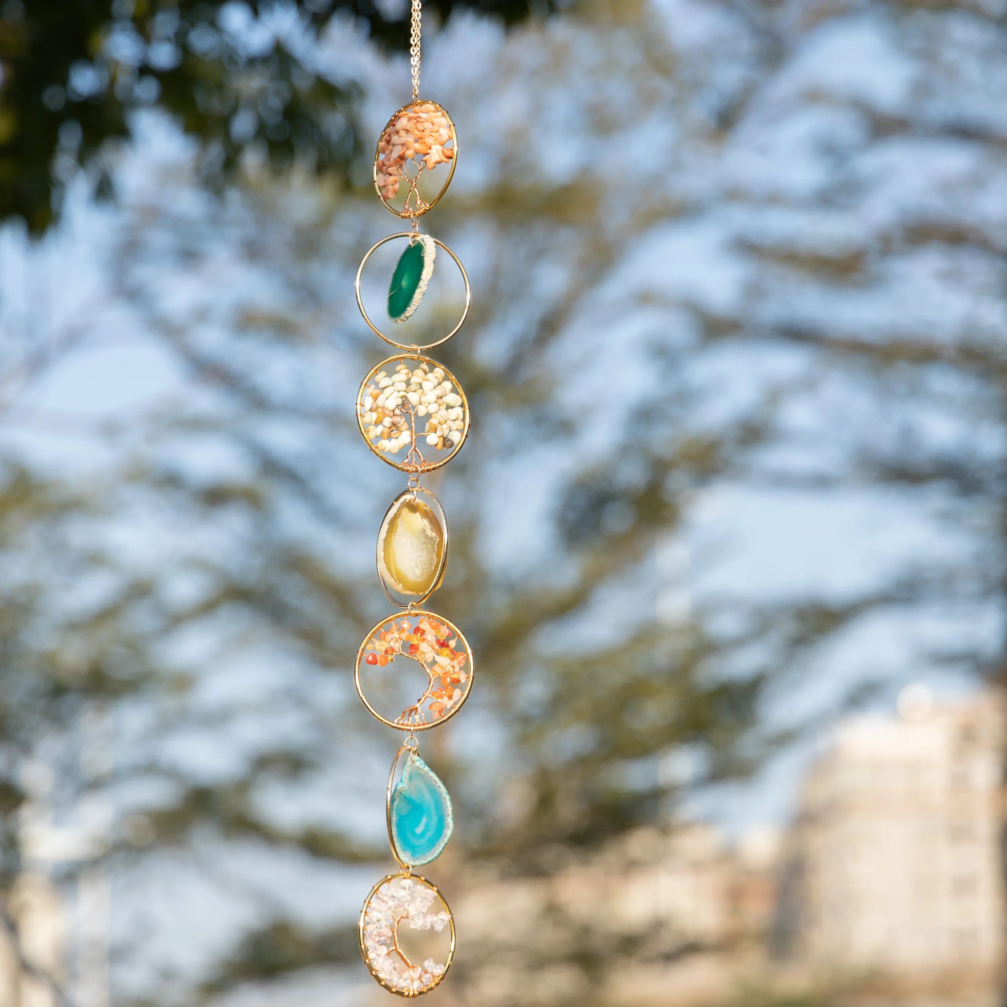 Immagine 5: Acchiappasogni in stile cristallo per bambini, campanelli a vento decorativi, acchiappasogni arcobaleno, regalo decorativo da appendere in auto o in giardino
