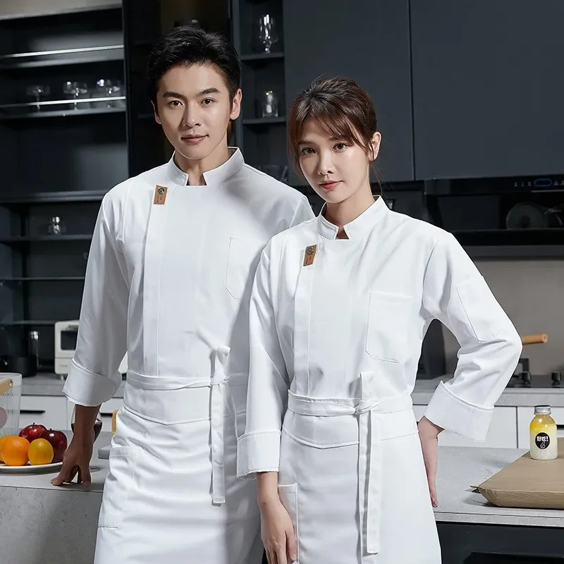 Restaurant Kitchen Chef Coat Baker Work Uniform Waiter Hotel Clothes Cook Jacket Cafe Overalls Catering Cooking White Shirt