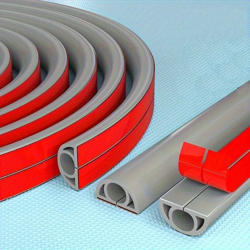 1PC 1M Rubber Cord Management Channel Invisible Decorative Wire Cover Anti-Step Protector Adhesive Soft Cable Raceway with Cap