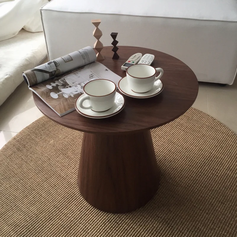 JOYLIVE Solid Wood Round Table Vintage Coffee Table Sofa Side Table Japanese Style Home Decoration 2022 New Dropshipping