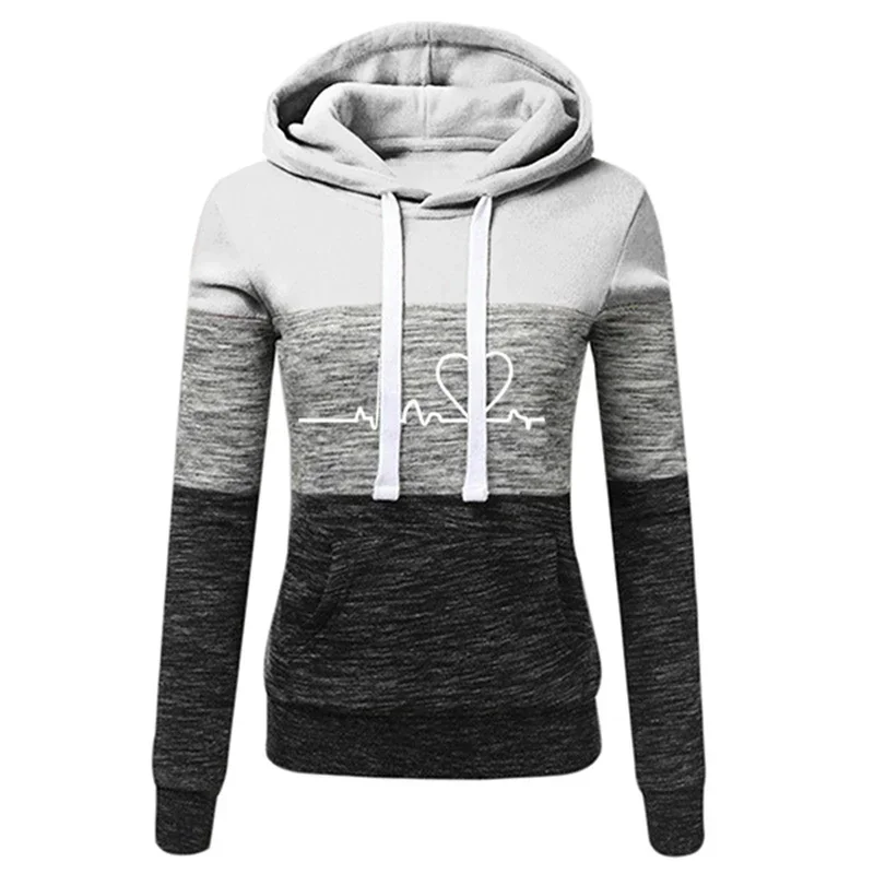 Damen-Trainingsanzug mit Print, Kapuzenpullover, Jogginghose, Farbblock-Design, vielseitig, lässig, Sport-Outfit, Größen S-3XL – Detail 13