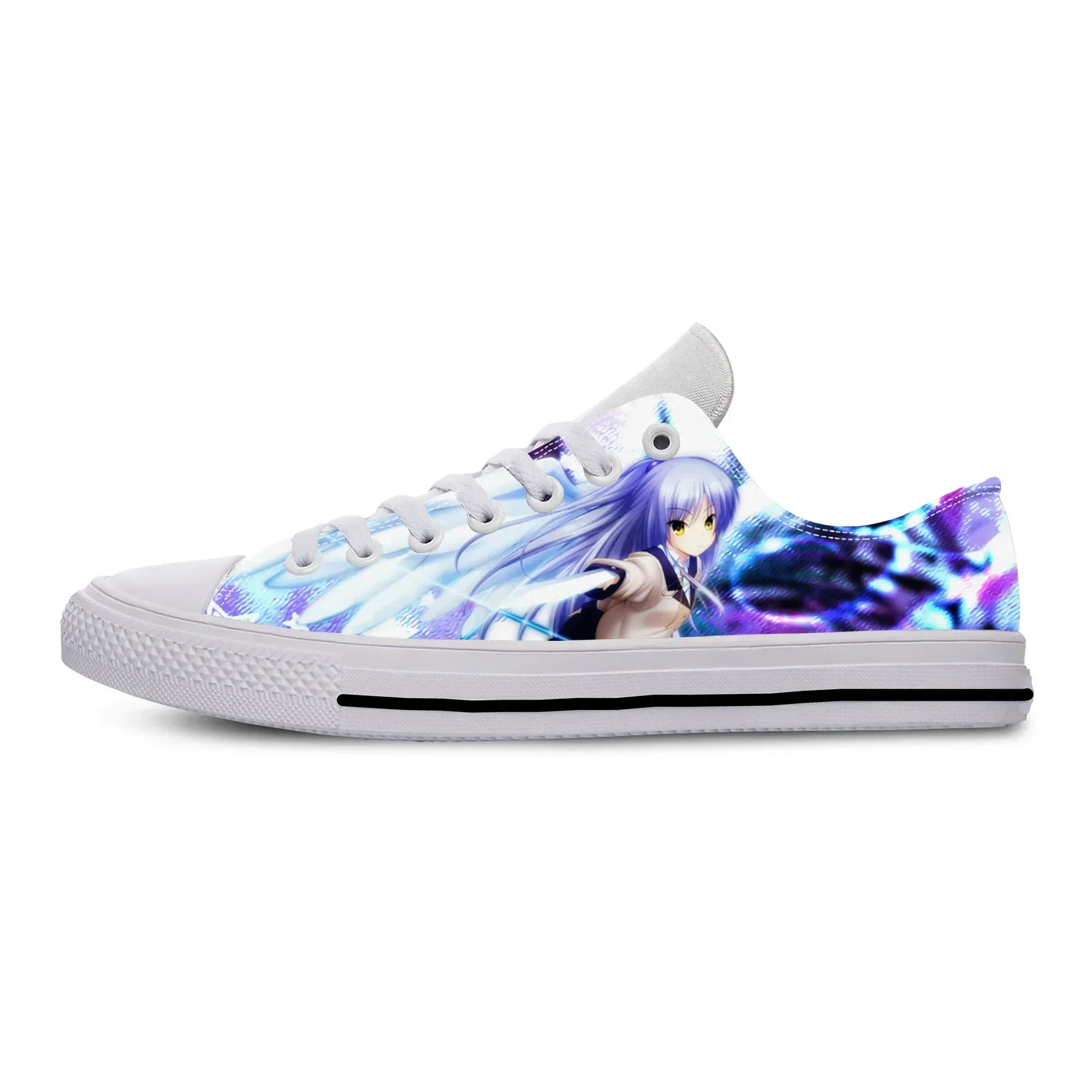 Anime Manga Cartoon Angel Beats Tachibana Kanade Casual Cloth Shoes Low Top Lightweight Breathable 3D Print Men Women Sneakers