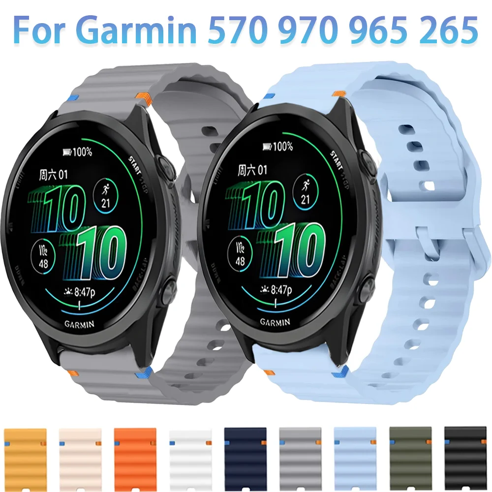 18/20/22mm Silikonarmband für Garmin Forerunner 570 47mm 42mm 970 965 265 165 55 955 Band Garmin Vivoactive 6 5 Venu 3 4 41/45mm