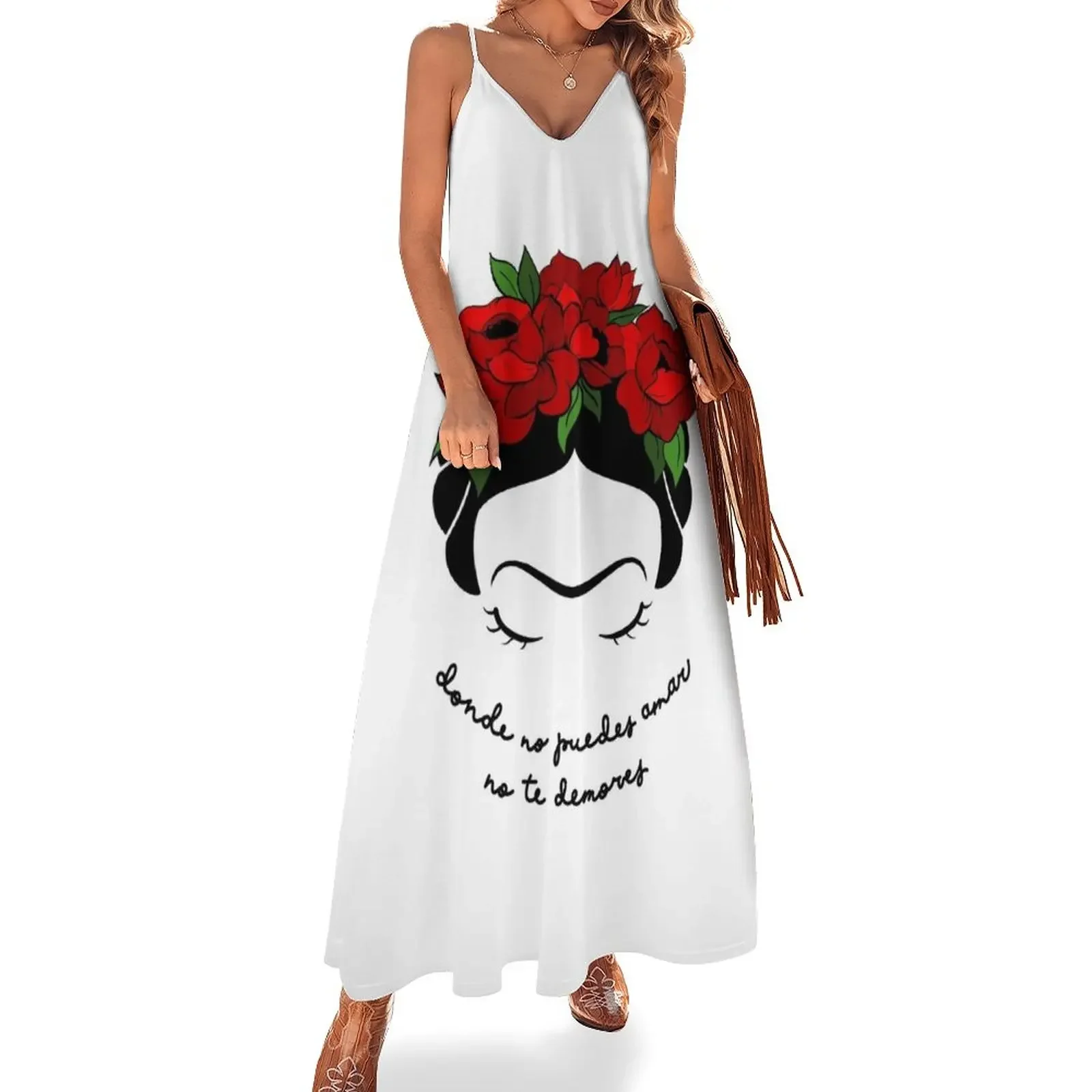 

DONDE NO PUEDE AMAR NO TE DEMORES Sleeveless Dress dresses for woman luxury dress womans clothing Dress