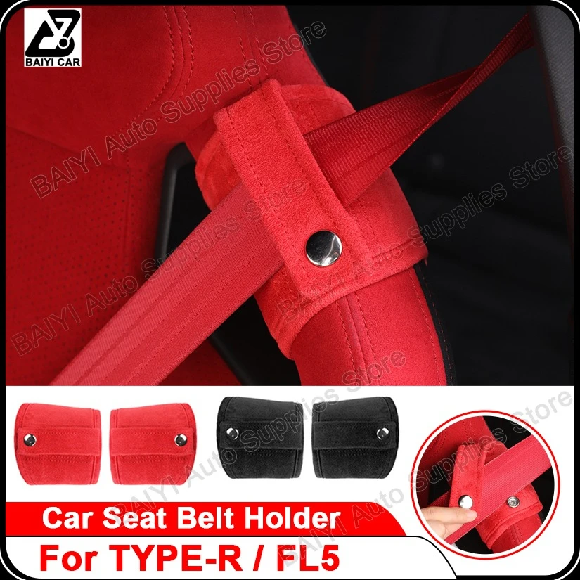 

Ограничительная пряжка автомобильного ремня безопасности для Honda Civic 11th FL5, товары для интерьера, для TYPE-R, держатель ремня безопасности, защитный чехол, аксессуары