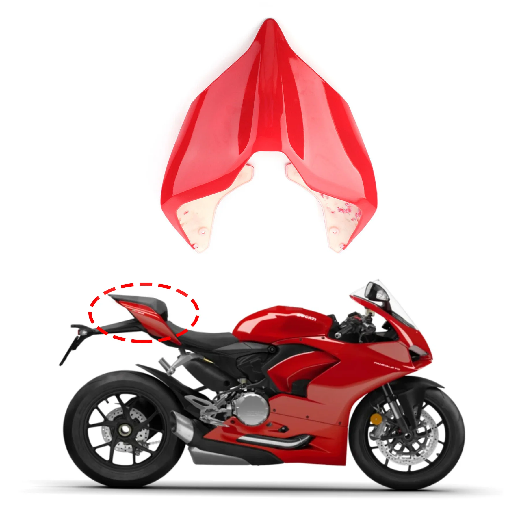 

Rear Cover Tail Fairing Fit For Ducati Red Panigale and Streetfighter V2 V4 V4S V4R 2018 2019 2020 2021 2022 2023 Seat Cowling