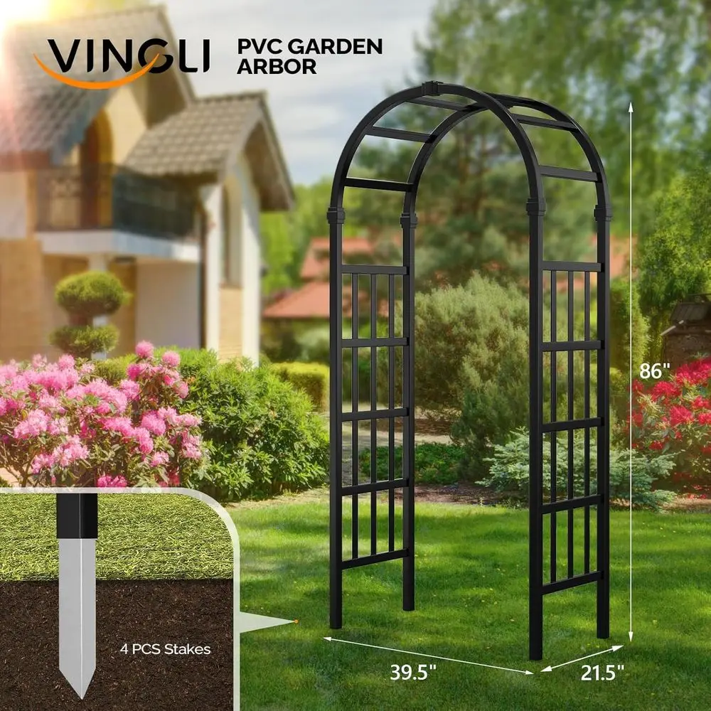 Vinyl Garden Arbor, PVC Wedding Arch or Ceremony Party, Garden Trellis or ClimPlants Outdoor, Arch Backdrop Stand or Garden, Bac