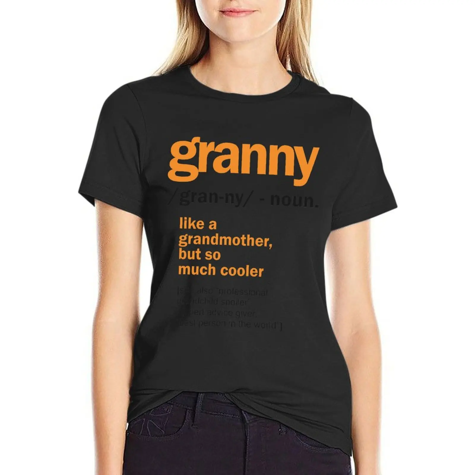 

Womens Granny Definition Grandma Gift T-Shirt blacks cute tops funnys t-shirts for Women graphic tees
