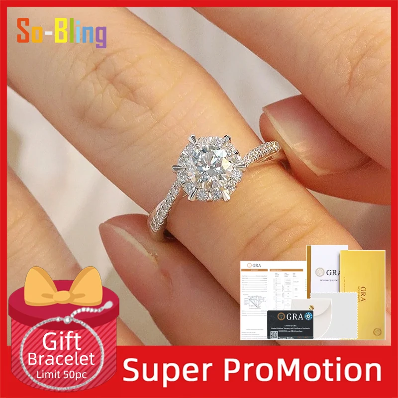 

So-Bling 1/2ct 6.5/8mm D Color VVS Moissanite Ring For Women S925 Sterling Silver Jewelry Pass Diamond Tester Wedding Bands