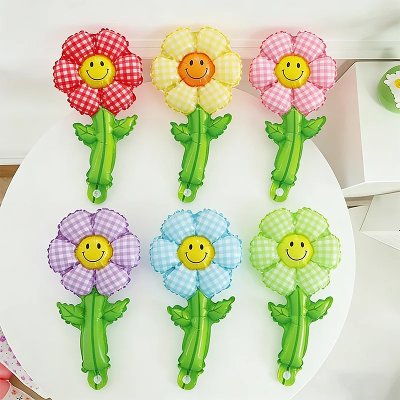 30 Gänseblümchen-gestreifte Handballons, Partyballons, Geburtstagsballons, Dekorationen für Gartenveranstaltungen, geeignet für Geburtstage – Detail 4