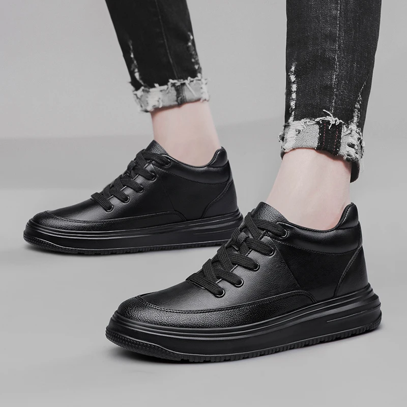 New Invisible Inner Height Increasing Men's Shoes 8cm Trendy Sports Shoes White Shoes British Height Increasing Casual Sneakers