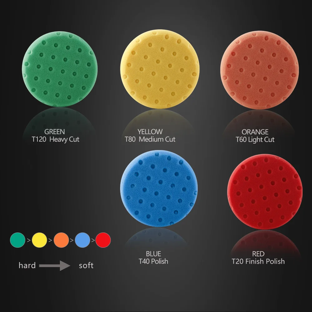 SPTA Car Polishing Pads, Polka Dot Buffer, polidor, polimento e cera Pad, DA, RO, GA, 5 em, 6 em, venda a granel